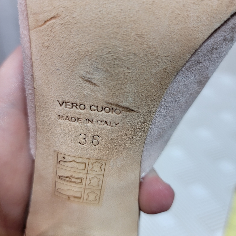 Paris Texas Women's Blush Color Suede Mules Sandal Size Eu 36 (US 6) Slip On. - Picture 6 of 8